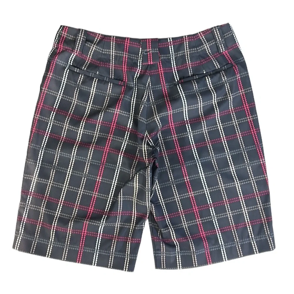 Nike Golf Performance Fit Dry Women's Gray Pink White Plaid Golf Shorts Size 8M